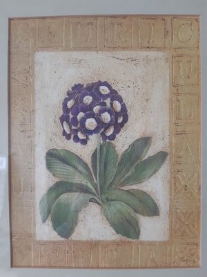 Photo of free 28x33cm Gold frame with purple flower wall art (Orgreave S13)