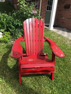 Photo of free Wooden lawn chair (Downtown Galt)