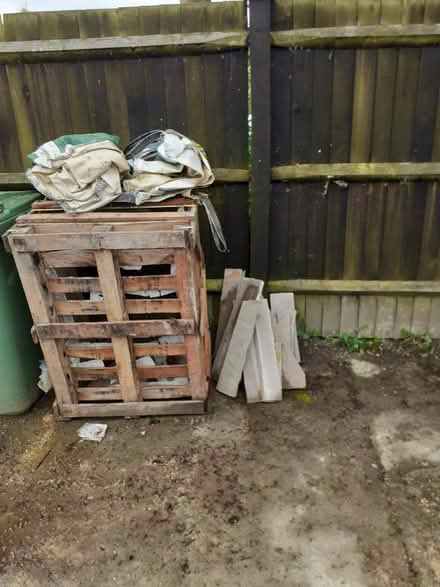Photo of free Pallets, stone cuttings and 2 builders sacks (Tenterden TN30)