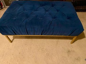 Photo of free Blue Cushioned Ottoman (Lancaster, TX 75134)