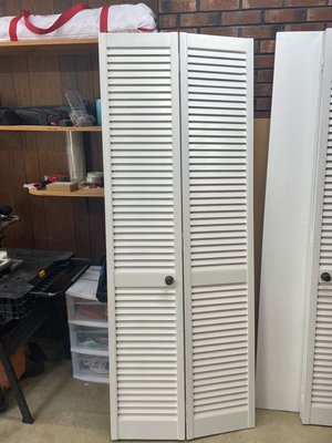 Photo of free Folding white shutter doors (2) (North Hills Raleigh)