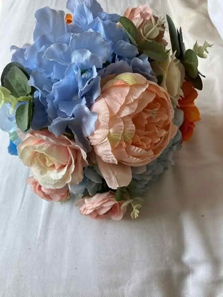 Photo of free Blue/coral faux flower bouquet (Southport PR9)