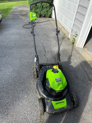 Photo of free Greenworks battery lawn mower (Rockville)