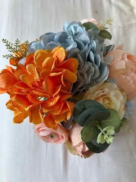 Photo of free Blue/coral faux flower bouquet (Southport PR9)