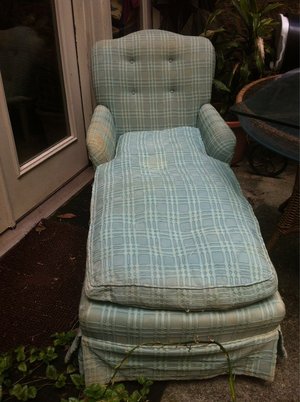 Photo of free Vintage chaise lounge-needs cover (N buckhead/roswell rd)