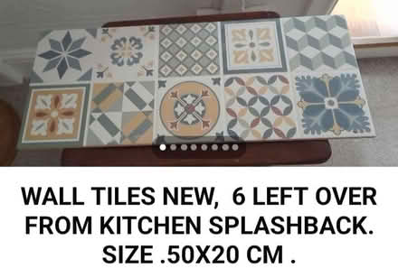 Photo of free six tiles 50x20cm left over from splashback (Hollins BL9)