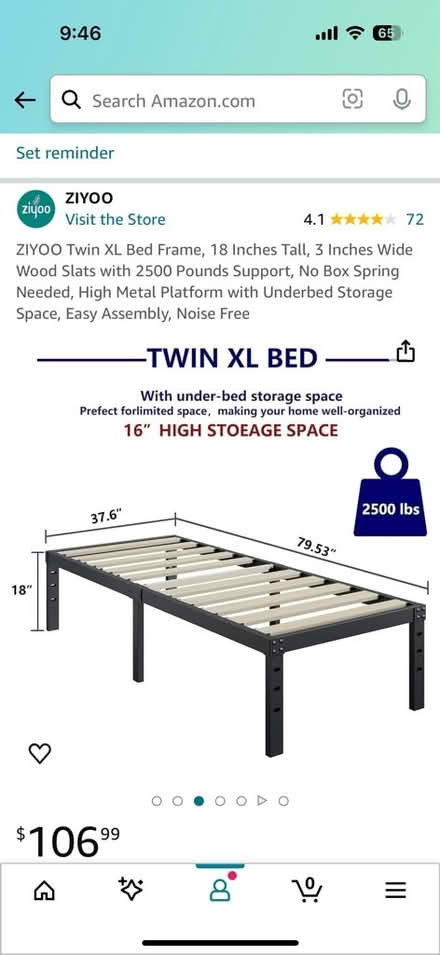 Photo of free twin xl bed frame and mattress (northeastern university area)