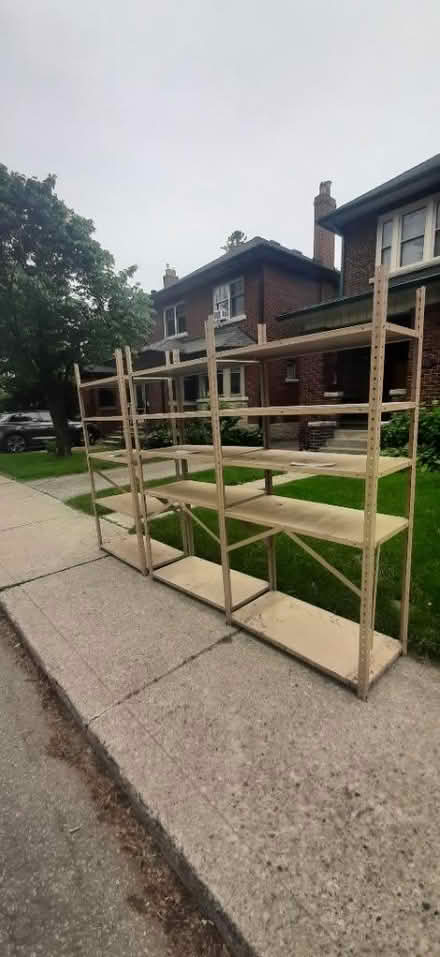 Photo of free Curb find: metal shelves (Bloor St W & Jane St)