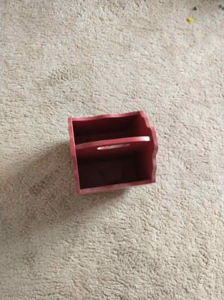 Photo of free Red wooden magazine holder (Meriden off Curtis st) #2