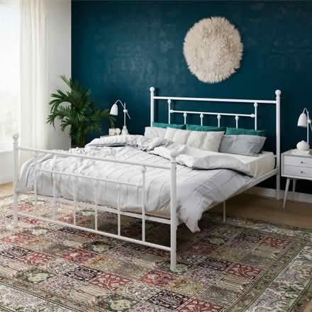 Photo of free White metal queen bed dissassembled (North Potomac)