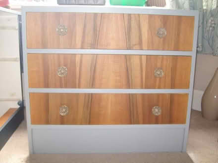 Photo of free Vintage chest of drawers recently part painted (Great Moor SK2)