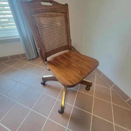 Photo of free Antique swivel walnut desk chair (Harshaw neighborhood)