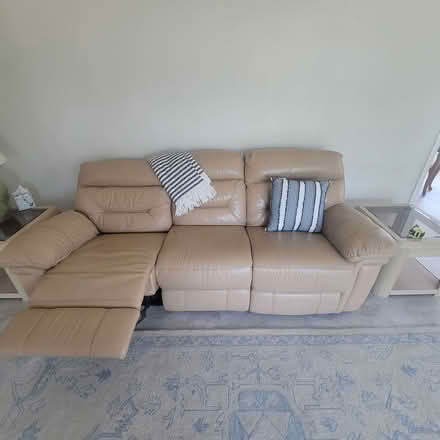 Photo of free Leather reclining couch (Harshaw neighborhood)
