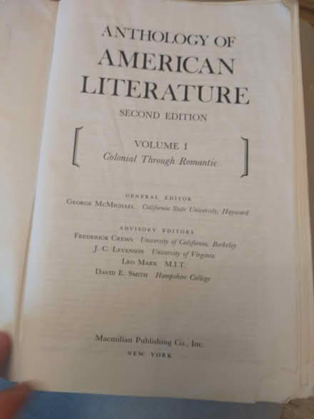 Photo of free Early US Literature Anthology (Darien) #2