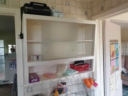 Photo of free 70s 80s kitchen cupboards (Steeple Aston OX25)
