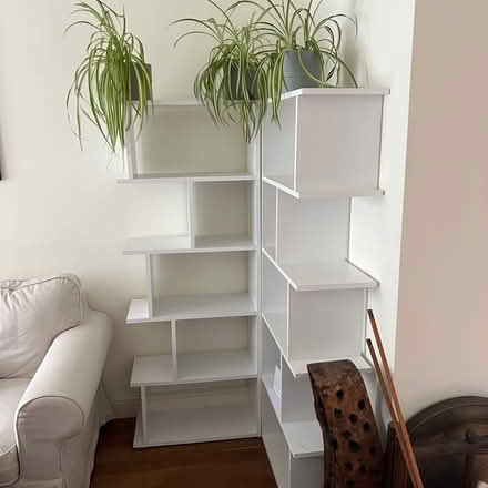 Photo of free 2 white display shelves (HG1)