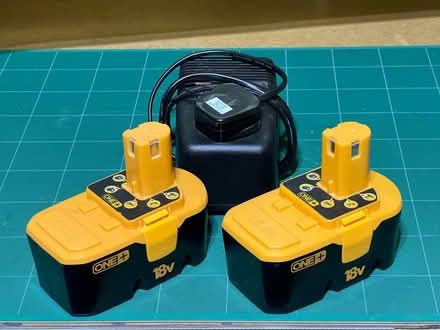 Photo of free Ryobi 18V Batteries & Charger (WOODNEWTON, Nr. OUNDLE)
