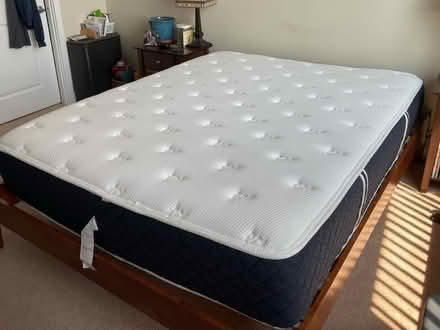 Photo of free Queen mattress and platform frame (Carlyle)