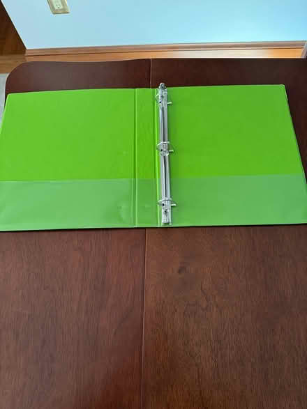 Photo of free Lime green three ring binder (Swarthmore) #2