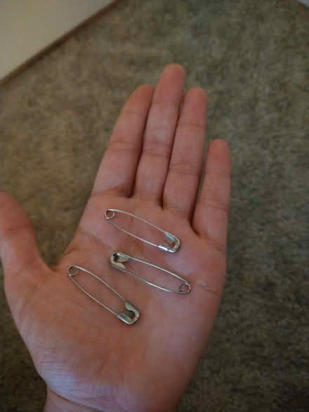 Photo of large safety pins (downtown novato)