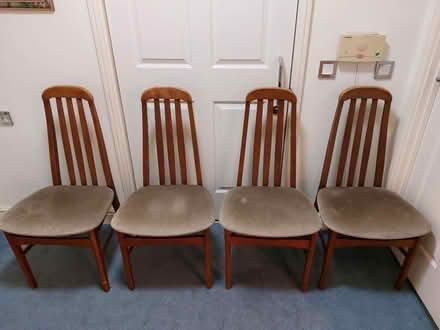 Photo of free 4 Teak dining chairs (St Oswalds GL1)