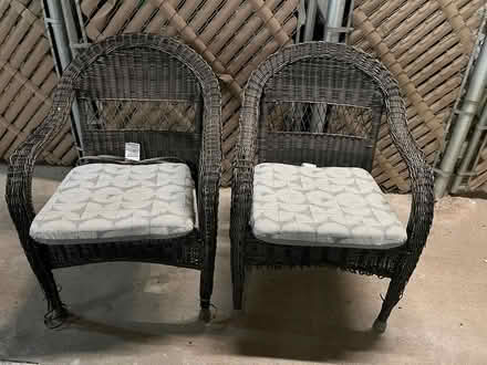 Photo of free 2 outdoor wicker chairs (Dunwoody.)