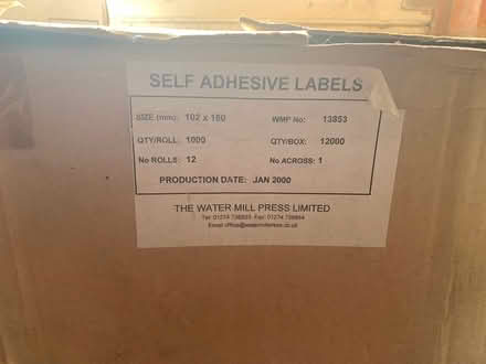 Photo of free Self adhesive labels (Oadby LE2) #3