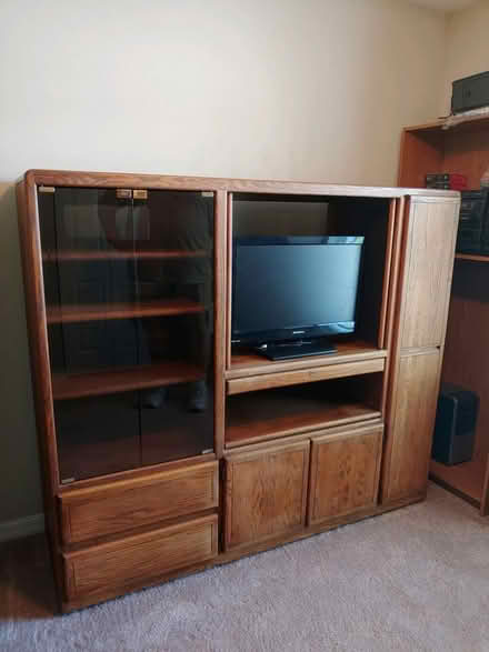 Photo of free Solid Oak Entertainment Center (B section Palm Coast) #2