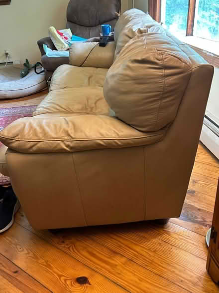 Photo of free Leather couch & matching chair (Summitville ny) #2