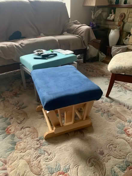 Photo of free Wooden sliding/rocking chair and Sliding Stool (Buxton Central SK17)