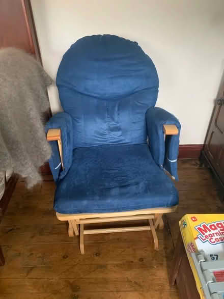 Photo of free Wooden sliding/rocking chair and Sliding Stool (Buxton Central SK17)