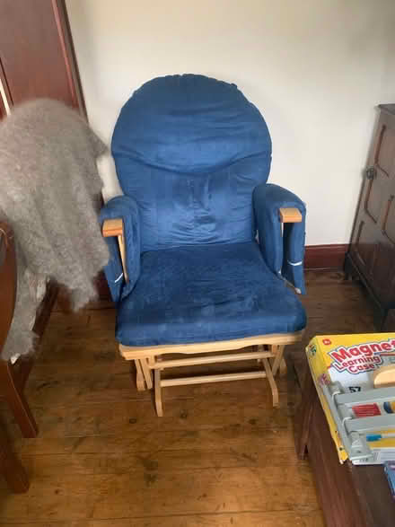 Photo of free Wooden sliding/rocking chair and Sliding Stool (Buxton Central SK17)