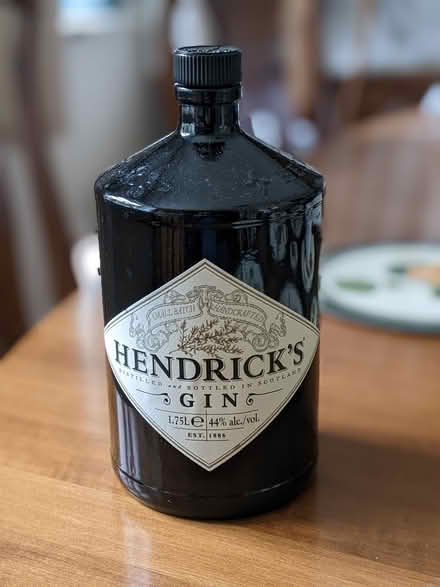 Photo of free Large 1.75 litre bottle of Hendrick's gin (empty!) (Gorse Hill GU22)