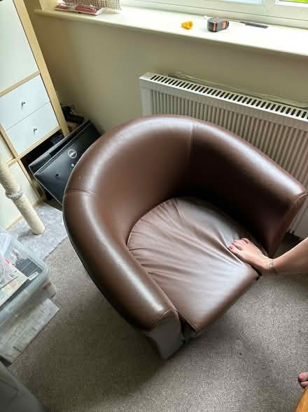 Photo of free Brown tub chair (Harbourne)