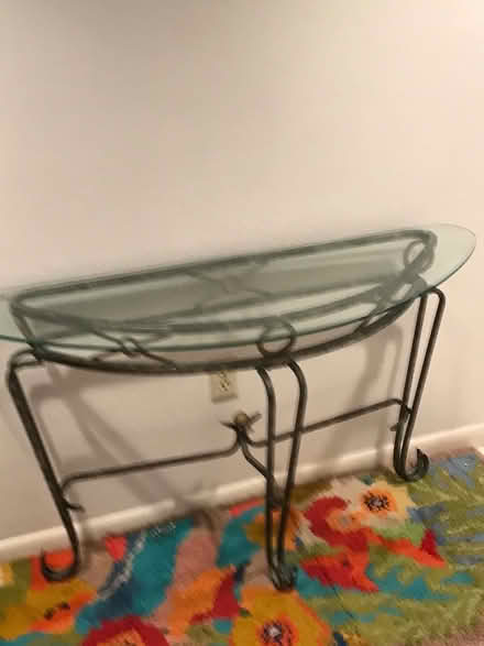 Photo of free Wrought iron and glass table (10th St Naples)