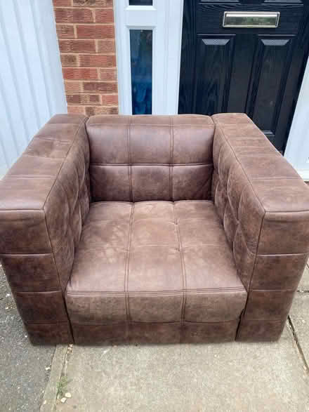 Photo of free Brown leather armchair (Rutland Heights PE9)