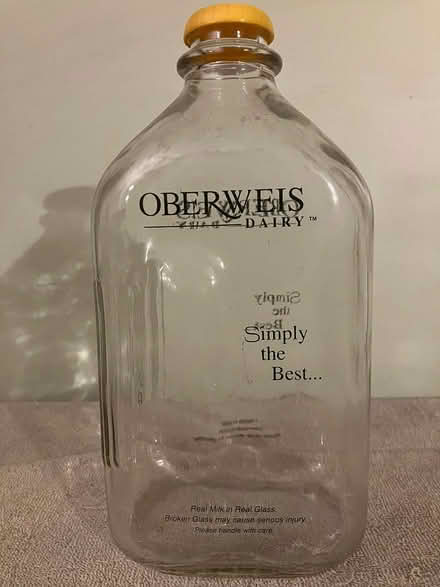 Photo of free Glass Oberweis bottle (Near Gary Ave & Schick Rd)
