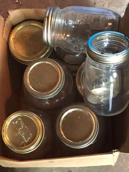 Photo of free Assorted canning jars (Crockett and Old Mill Run.)
