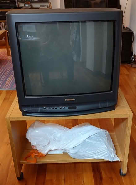 Photo of free 1990s TV, converter, cart ((south) Central Park - Denver) #1