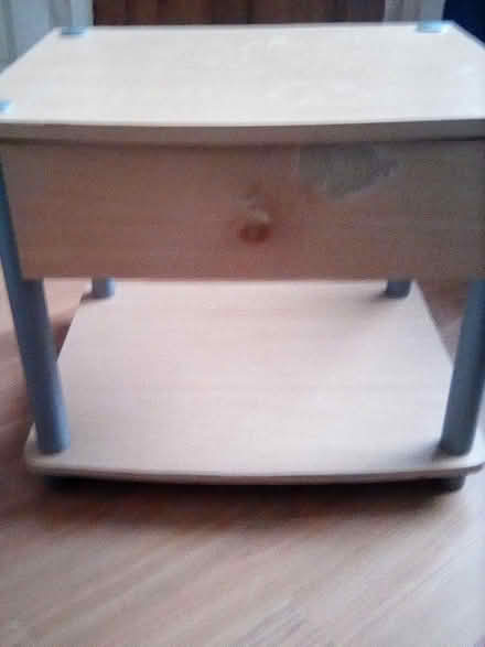 Photo of free Pine Side Table with Drawer (Would make great upcycle projec (Whiston L35) #3