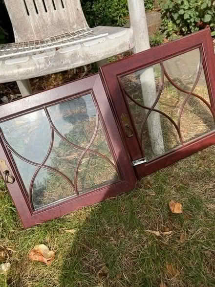 Photo of free Two cupboard doors with hinges (Leighton Buzzard LU7) #1