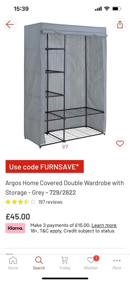 Photo of free Parts for Argos temporary wardrobe (Crown Wood RG12)