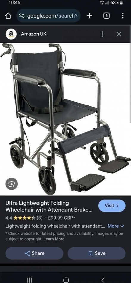 Photo of Folding Wheelchair (Great Moor SK2) #1