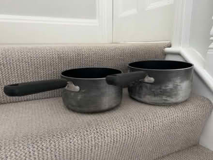 Photo of free 2 Well Used Saucepans (Kensington W8) #1