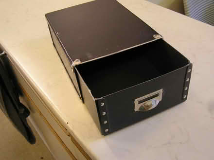 Photo of free 1 black A4 storage box (West Moors) #1