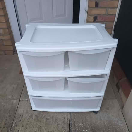 Photo of free Plastic storage unit on wheels (Langney BN23) #1