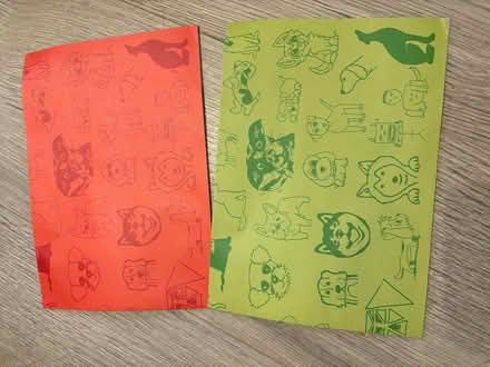 Photo of free 2 whole sheets of dog themed wrapping paper (Bedford MK42)