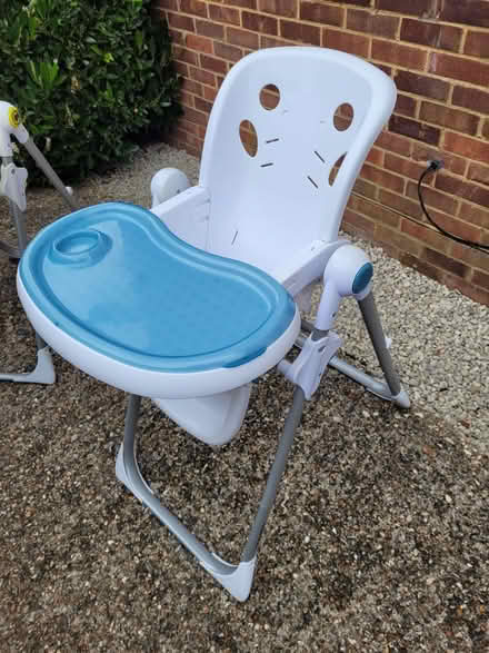 Photo of free Children’s high chair- white and blue (Kings Furlong RG21) #1