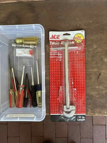 Photo of free basin wrench + assorted tools (Barron Park)