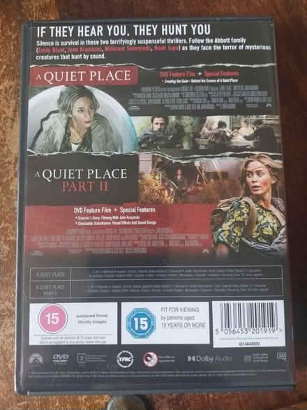 Photo of free A Quiet Place Part 1 and 2 DVD (PO21 1DJ) #1